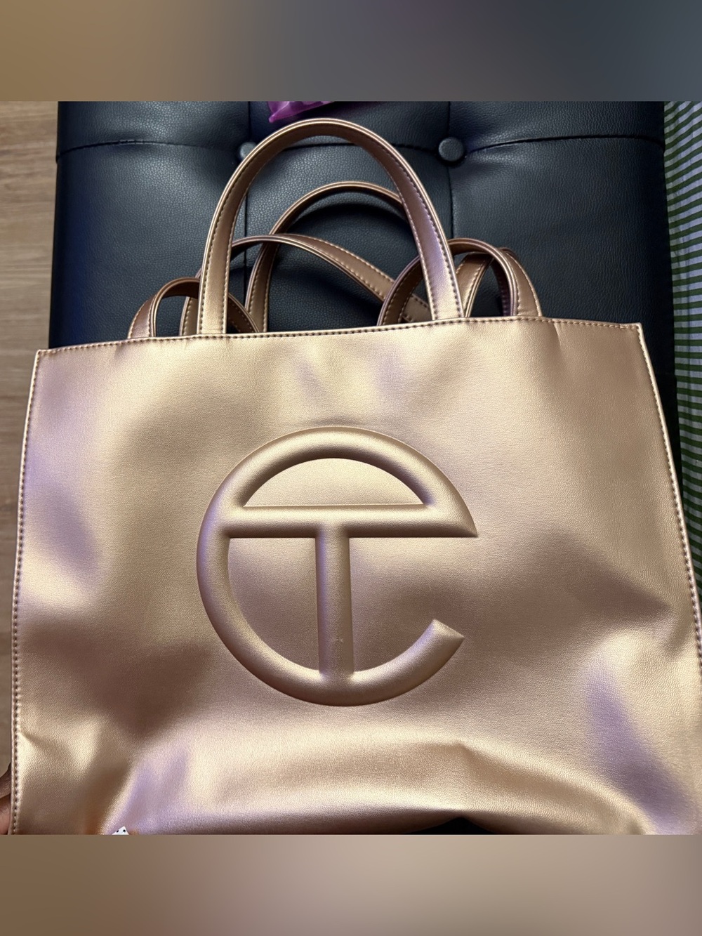 Telfar Metallic Rose Gold Tote Bag